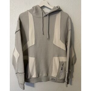 Disney Star Wars Hoodie Ashley Eckstein Gray Waffle Knit Design Medium Pullover